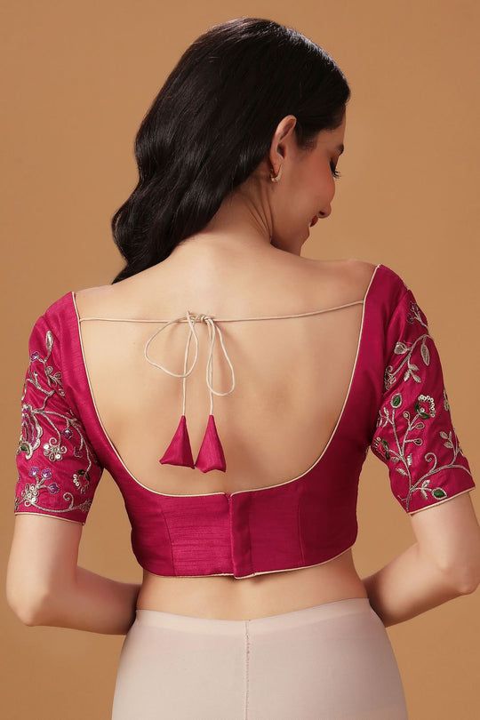 Leilani Pink Ombre Georgette Thread Work Ready to Wear Saree