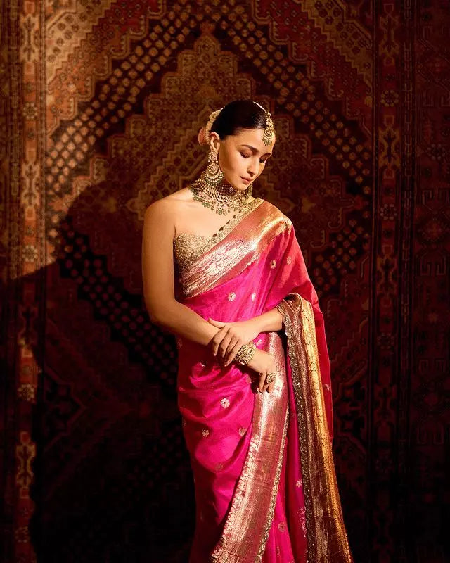 Ruchi Pink Woven Silk Blend One Minute Saree