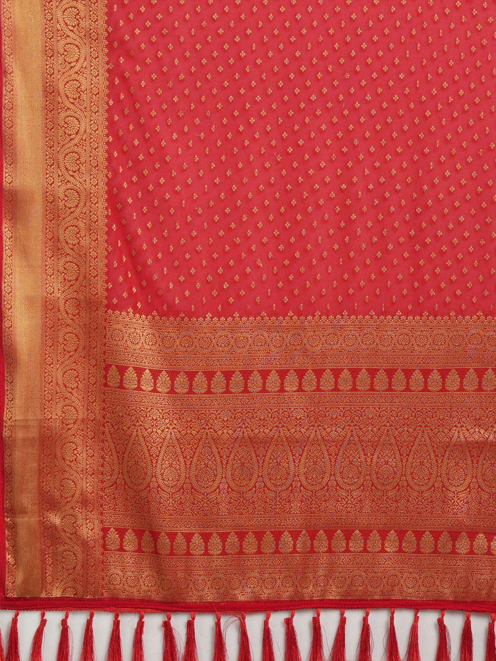 Alekha Red Georgette Printed One Minute Saree