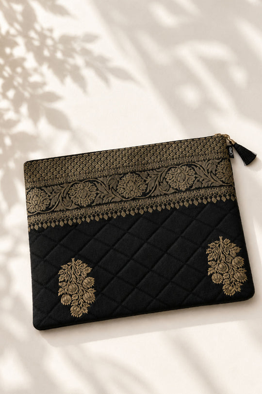 Hibana Banarasi Zari Top Border Large Laptop Carry Case