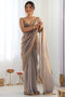 Mira Silver Paper Silk Embroidered Ready to Wear One Minute Saree