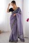 Eira Lavendar Net Embellished Designer Border Ready to Wear Saree