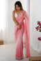 Talia Pink Chiffon Sequin Embellished Border Ready to Wear Saree