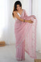 Talia Mauve Chiffon Sequin Embellished Border Ready to Wear Saree