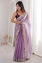 Eloise Lavender Satin Sequins Embellished Ready To Wear Saree