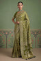 Imane Green Pashmina Silk Zari Woven Designer Ready to Wear One Minute Saree