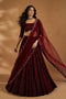 Anjab Maroon Designer Georgette Embroidered Lehenga Saree