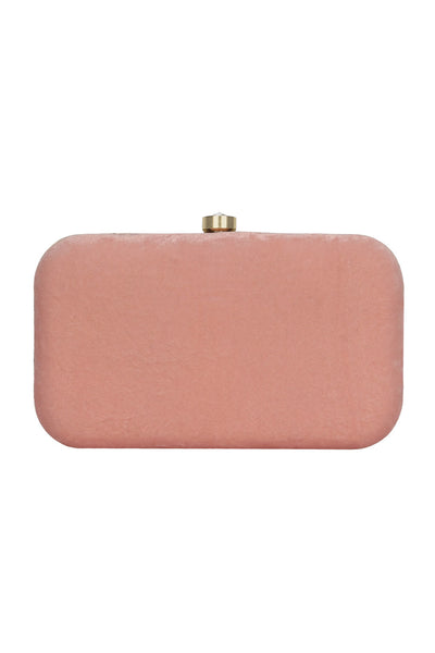 Designer Velvet Clutch in Pink with Floral Embroidery