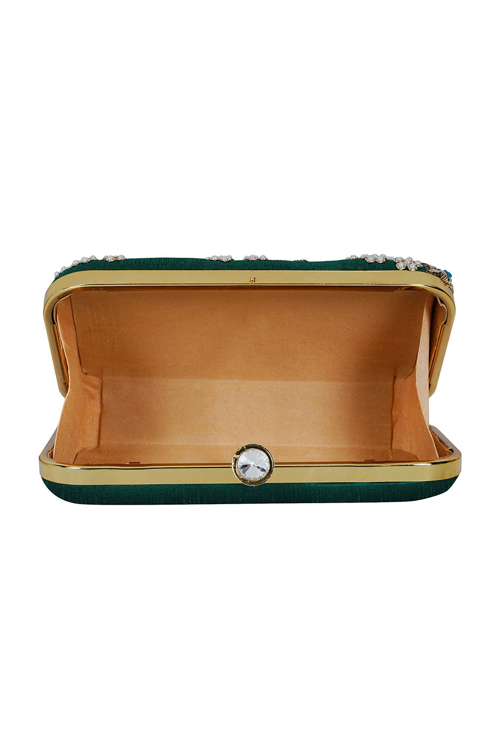 Designer Black with White & Blue Floral Beads & Pearls Evening Bag