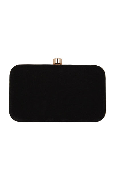 Designer Black Velvet With Gold Beadwork Embroidery Clutch