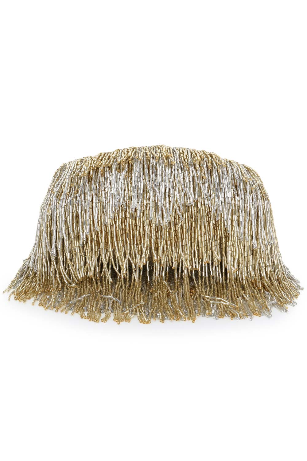 Designer Dangling Gold & Silver Beadwork Evening Purse