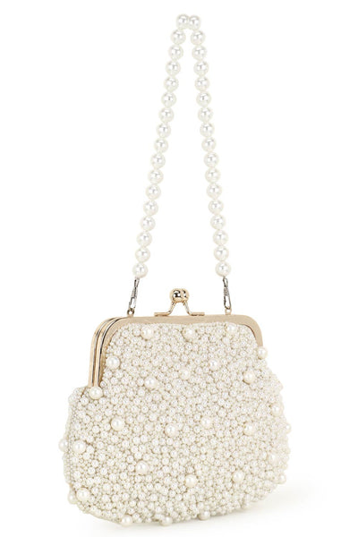 Designer Off White Pearl Evening Purse