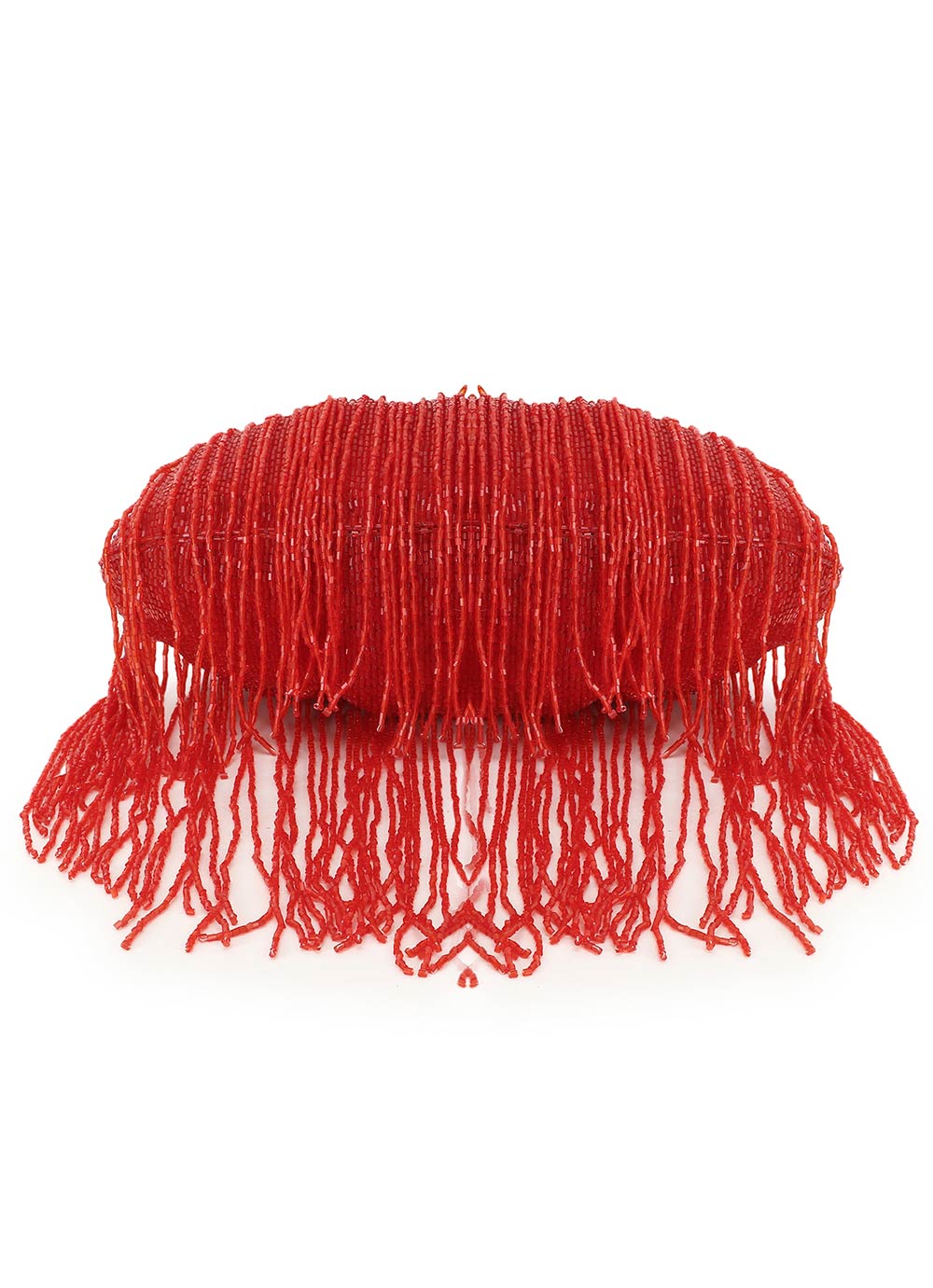 Designer Red Dangling Beads Evening Bag