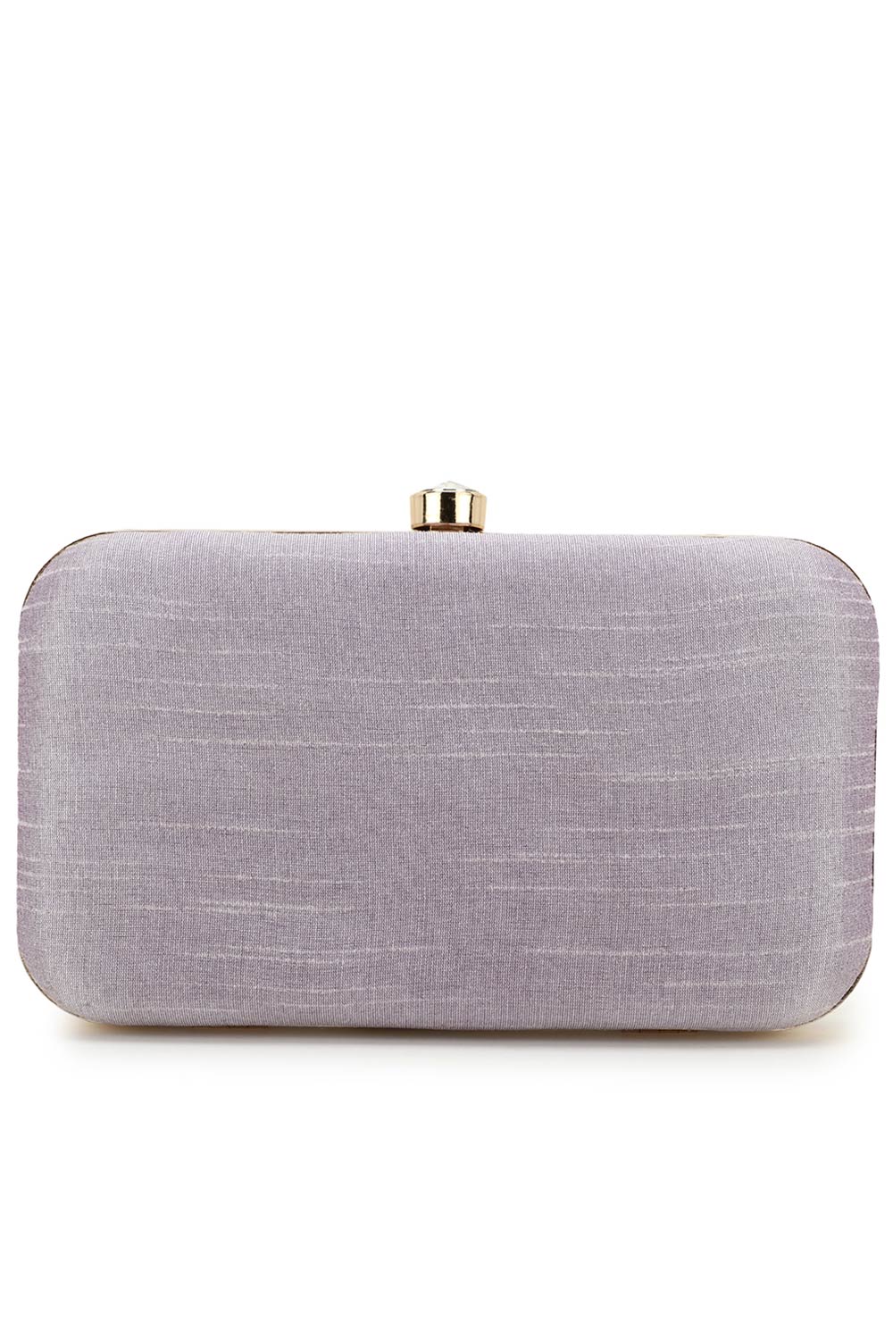 Designer Pastel Purple & Gold Embellished  Silk Clutch
