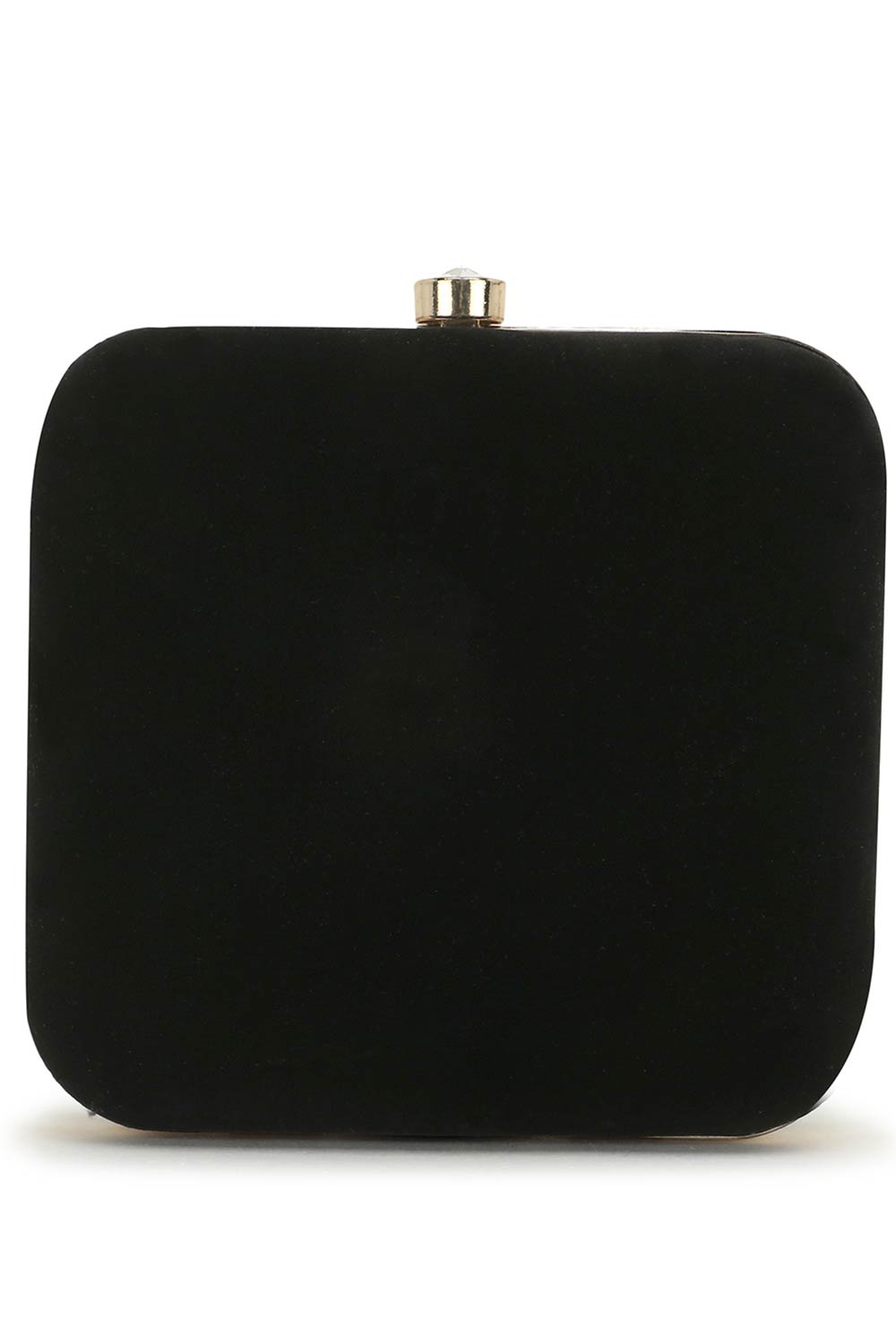 Designer Black Velvet & Gold bead and Sequins Embroidery Square Clutch