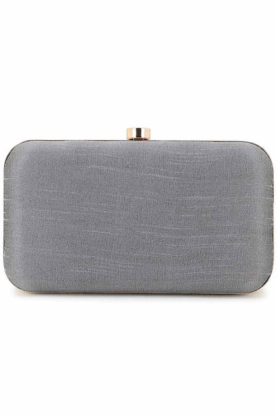 Designer Grey Chevron Beadwork Design Clutch