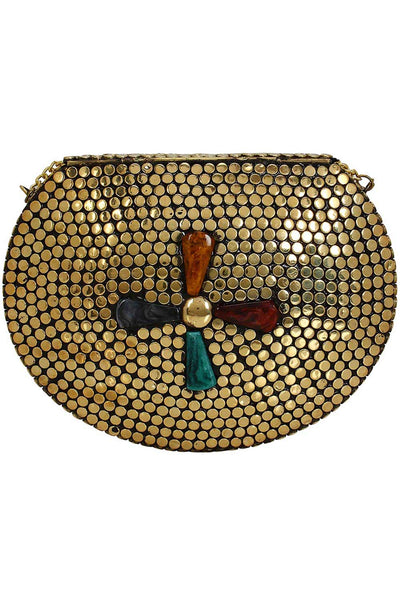 Designer Royal Jewels Mosaic Design Metal Work Clutch