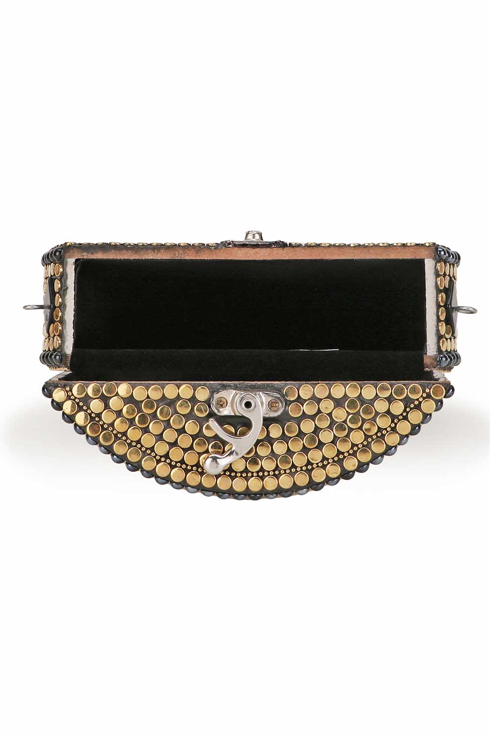 Designer Rockstar Gold & Black Metal Mosaic Evening Bag