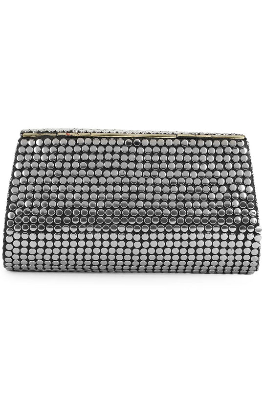Designer Mosaic Silver & Mirror Mosaic Clutch
