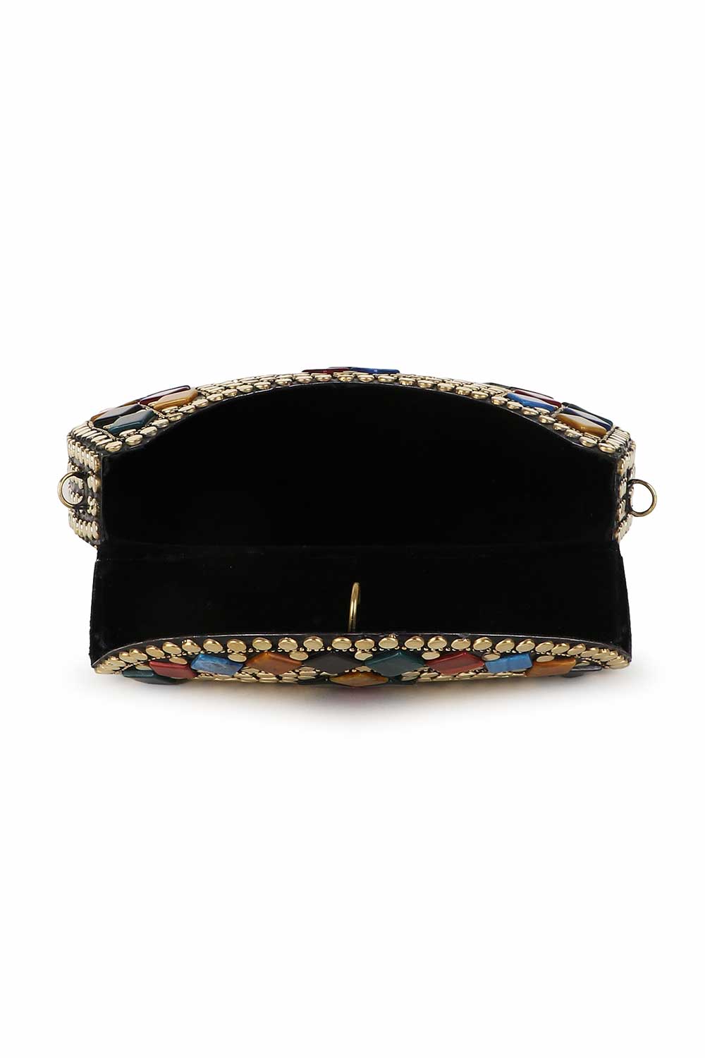 Designer Pharaoh Design Gold & Multi-color Metal Mosaic Clutch