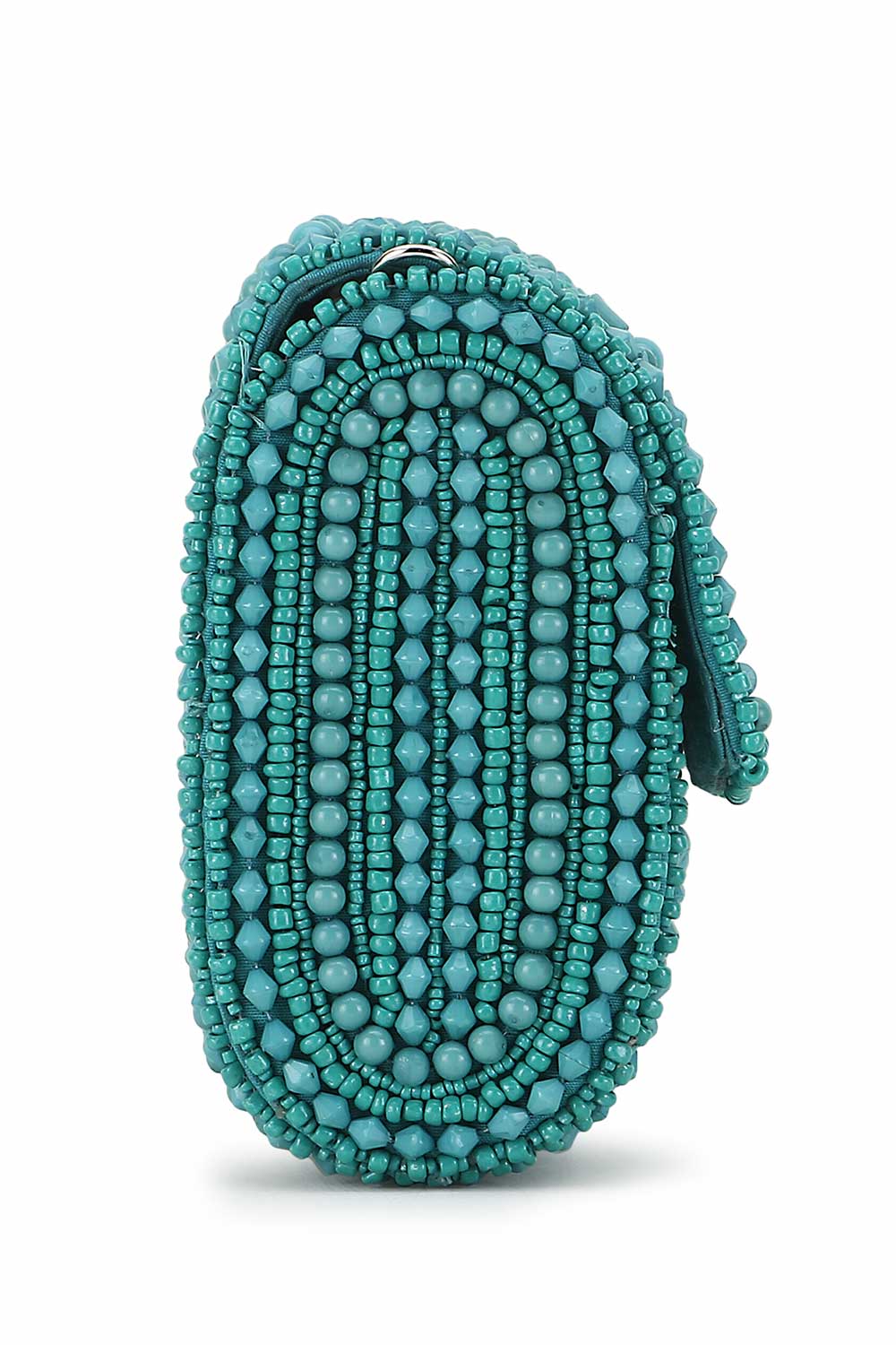 Designer Turquoise & Silver Beadwork Purse