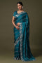 Uma Teal Blue Satin Silk with Embroidered Border Ready to Wear Saree