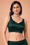 Aria Bottle Green Thin Strap Sleeveless Satin Comfort Stretchƒ?› Blouse