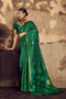 Dosia Emerald Green Handloom Weaving Silk Saree with Zari Border Ready to Wear Saree