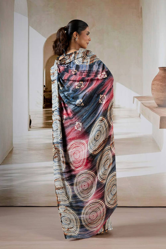 Talia Multi-Hued Prism-inspired Modal Satin Ready To Wear Saree
