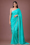 Elina Turquoise Satin Embellished Border Saree Ready to Wear One Minute Saree