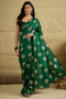 Ivy Green Georgette Floral Woven Ready To Wear Saree