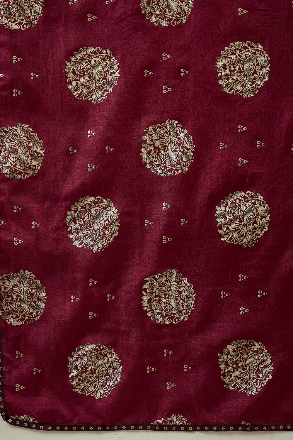 Ivy Wine Georgette Floral Woven Ready To Wear Saree