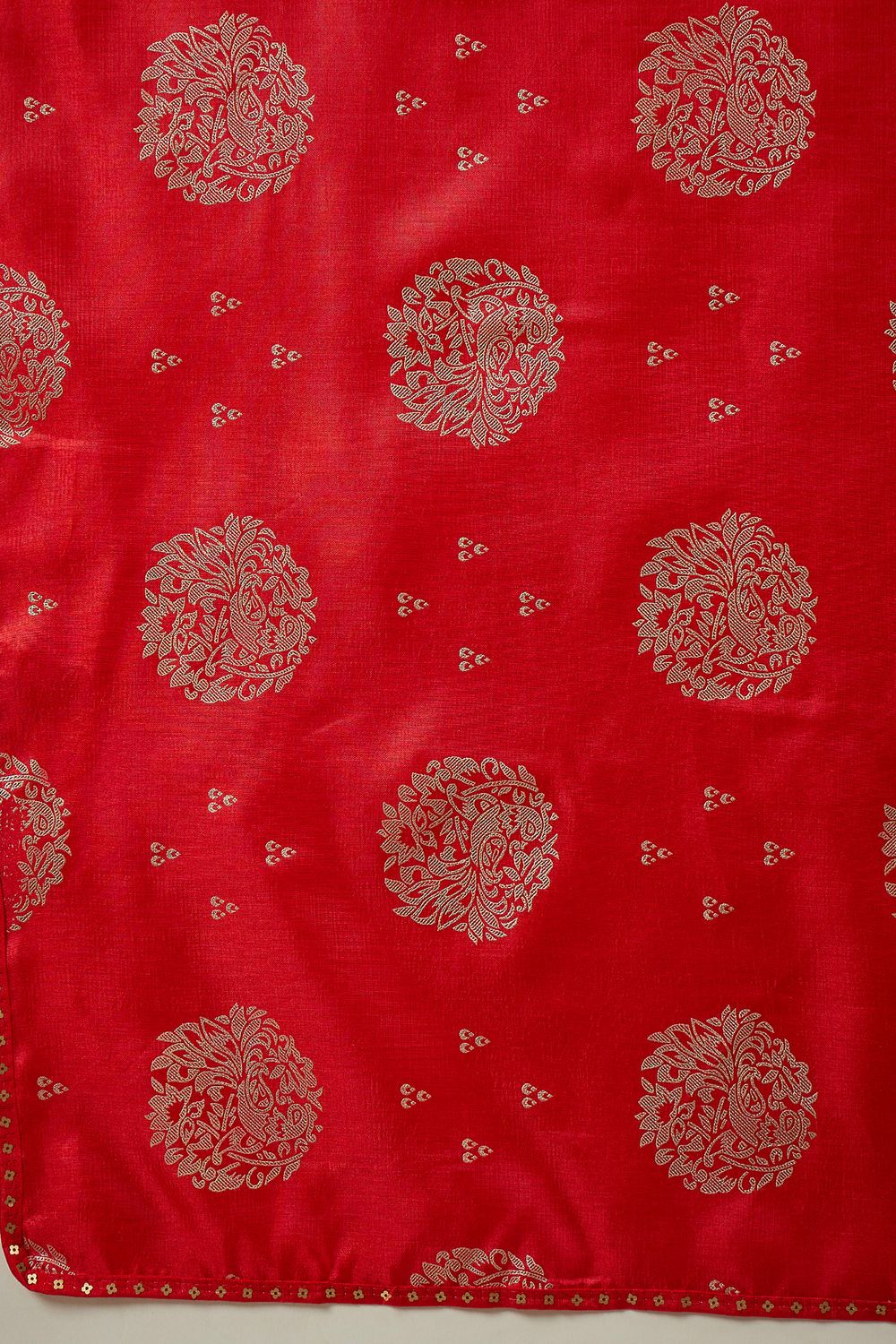 Ivy Red Georgette Floral Woven Ready To Wear Saree