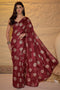 Ivy Maroon Georgette Floral Woven Ready To Wear Saree
