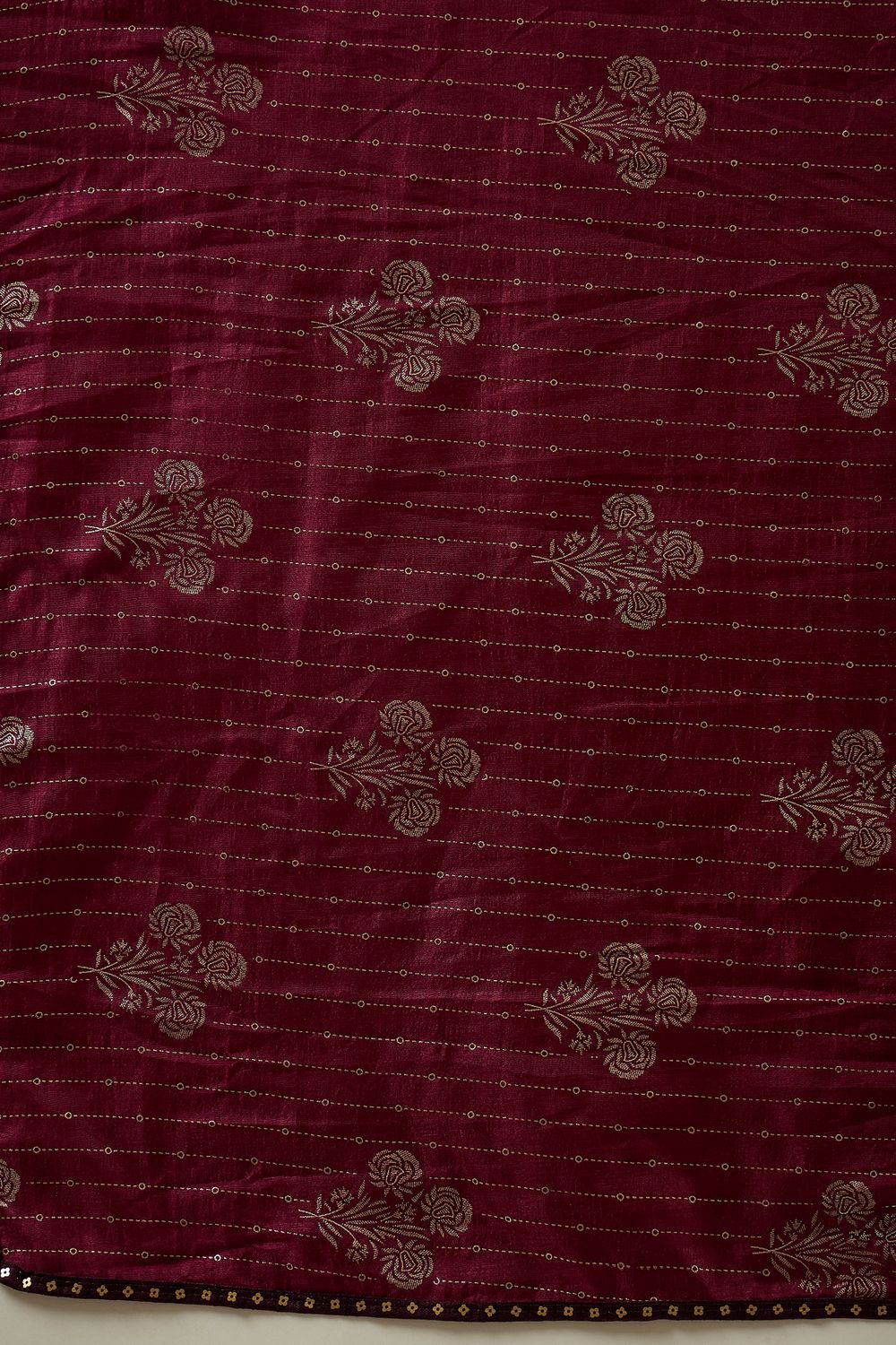 Aria Wine Georgette Floral Woven Ready To Wear Saree