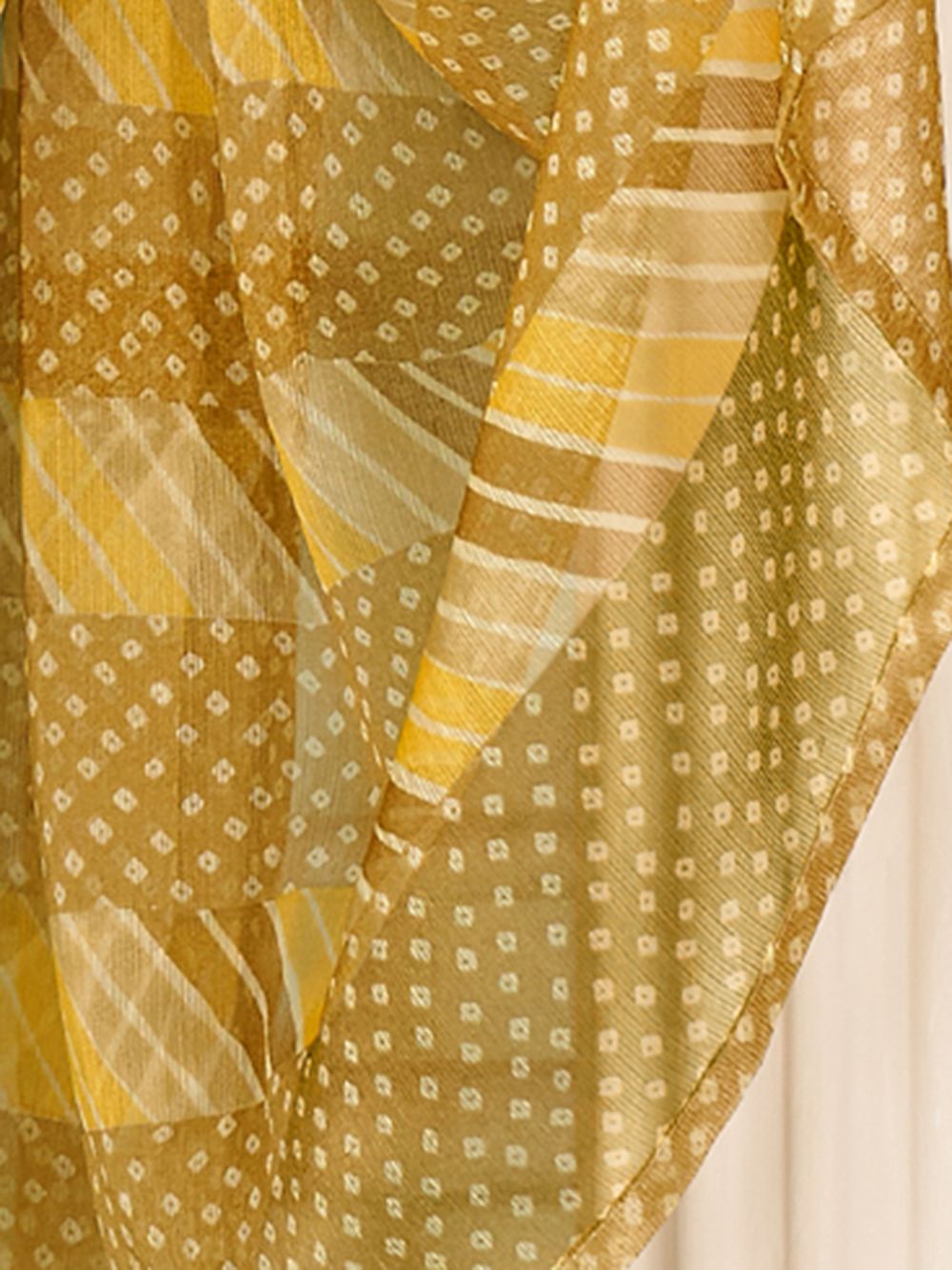 Florence Yellow Chiffon Printed One Minute Saree
