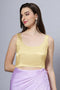 Reema Gold Satin Comfort Stretch Deep U Adjustable Tie Back Blouse