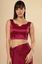 Ilia Magenta Satin Comfort Stretchƒ?› Sweetheart Neck Sleeveless Saree Blouse
