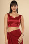 Ilia Red Satin Comfort Stretchƒ?› Sweetheart Neck Sleeveless Saree Blouse