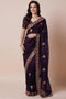 Anisa Purple Satin Zari Silk Embellished Ready to Wear Saree