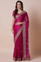 Yuli Pink Organza Zari Embroidered Ready to Wear Saree