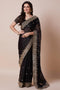 Yuli Black Organza Zari Embroidered Ready to Wear Saree