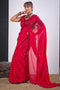 Ida Pink Satin Silk Embellished Ready to Wear Saree