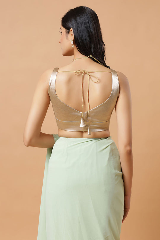 Aria Light Gold Thin Strap Sleeveless Satin Stretch Blouse