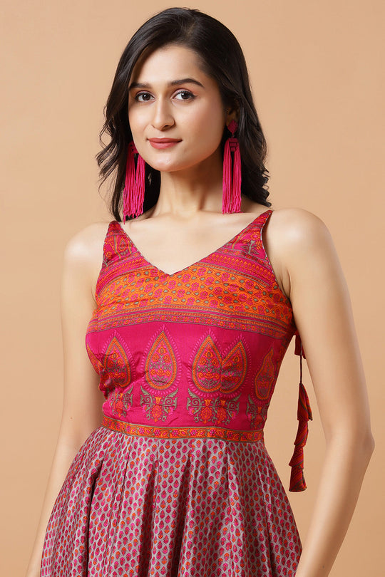 Tesha Grey Crepe Silk Strappy Adjustable Tie Back Saree Dress