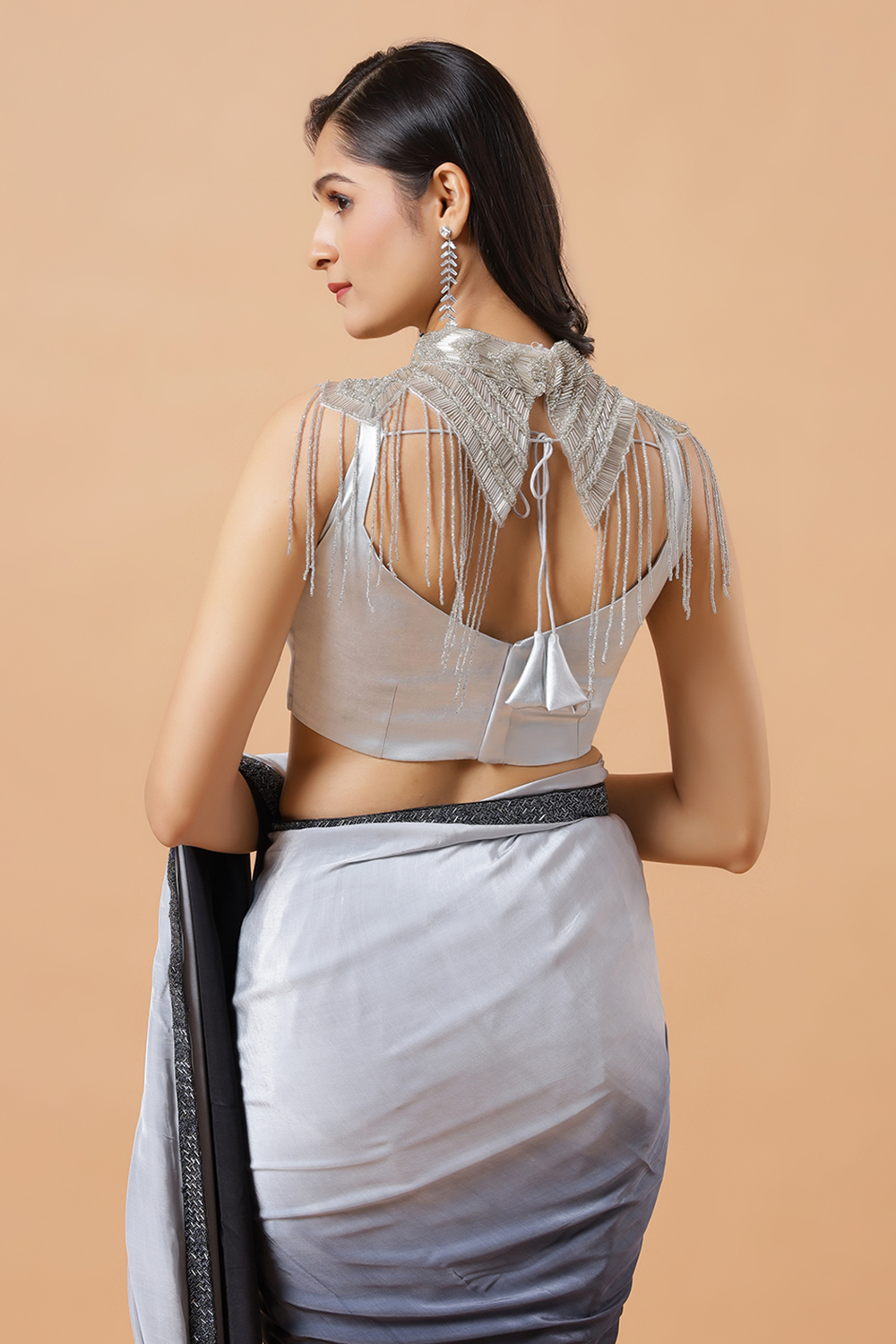 Cora Silver Beaded Handwork Collar Modern Neck Piece