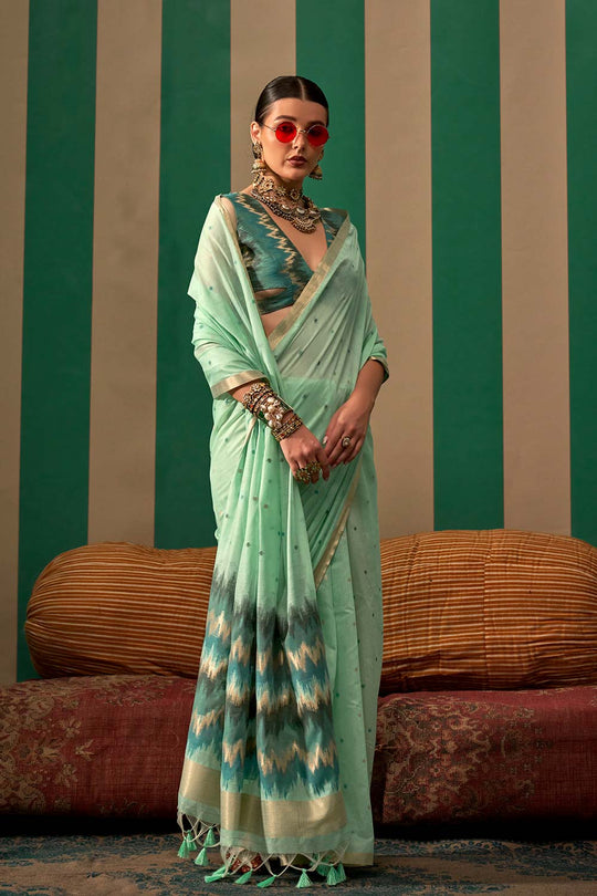Paloma Green Silk Traditional One Minute Saree