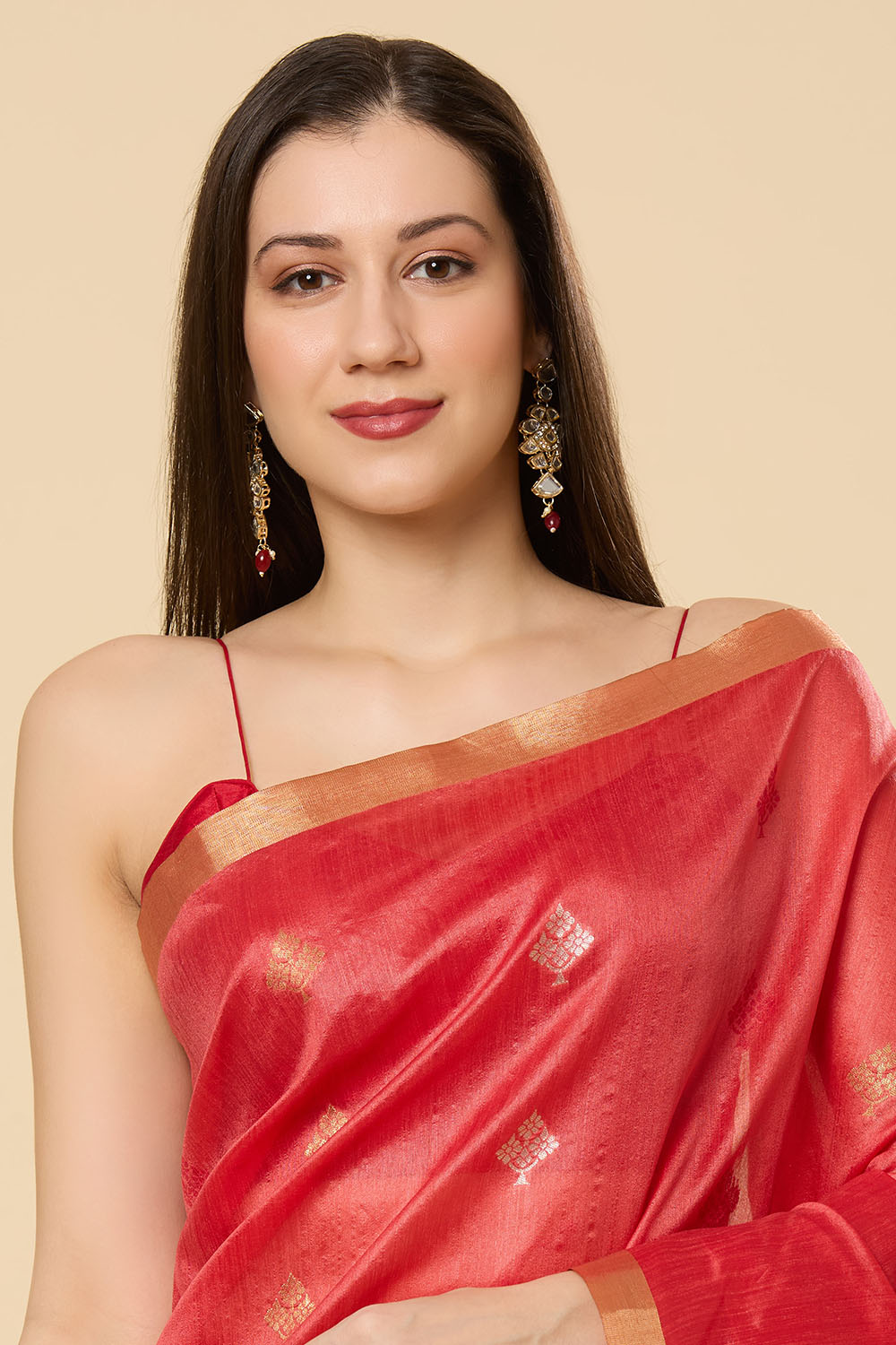 Prisha Pink Kanoi Silk Woven Floral One Minute Saree