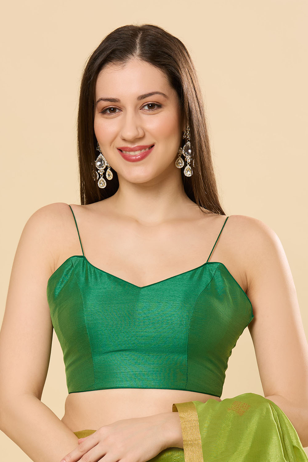 Olivia Green Kanoi Silk Woven Floral One Minute Saree