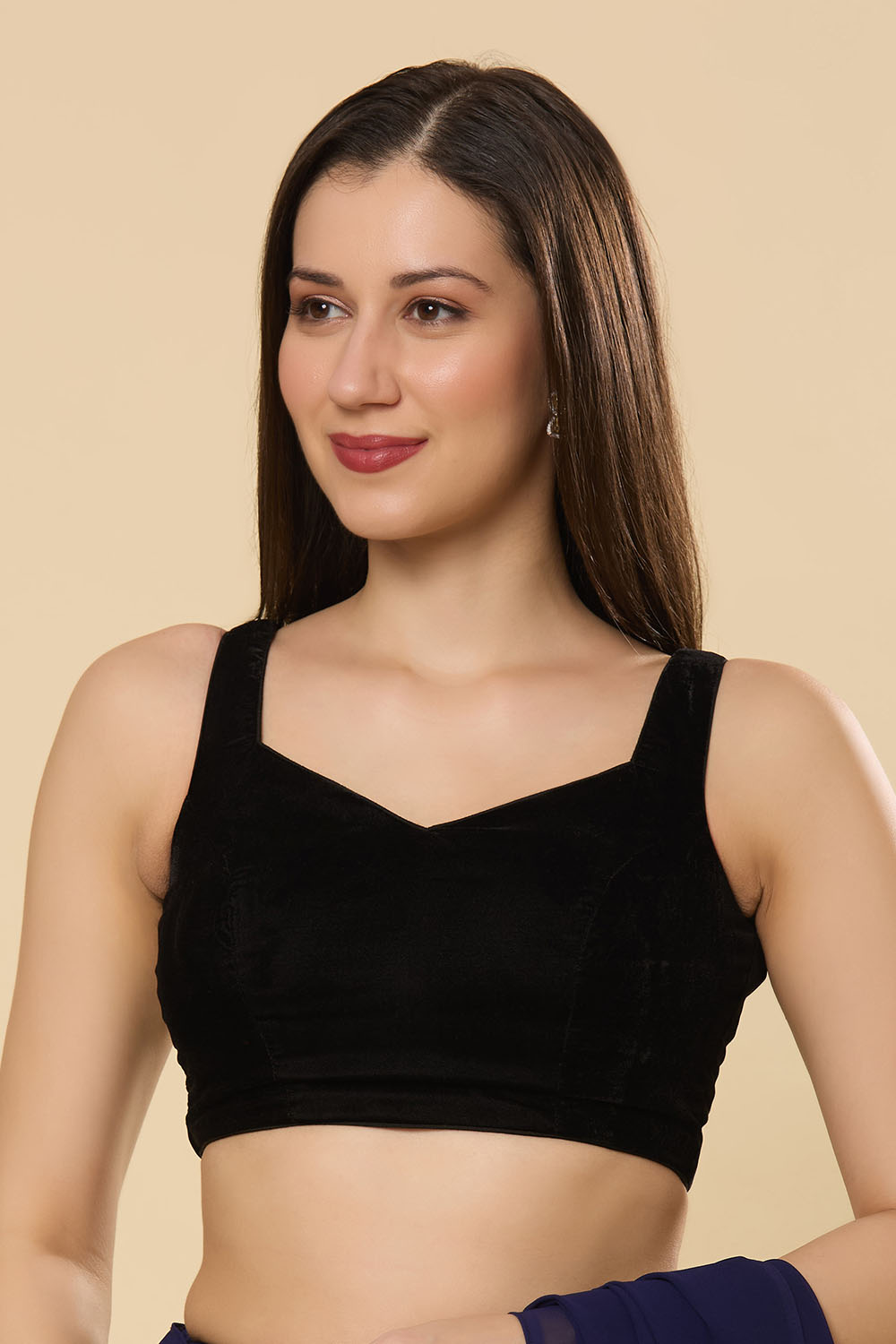 Ayla Dark Navy Georgette One Minute Saree